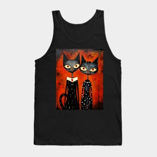 Whimsical Valentines Day Cats Tank Top